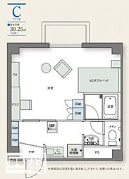 アルファコンフォート高松 1Kの間取図画像