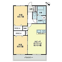 フォブール司2 2LDKの間取図画像