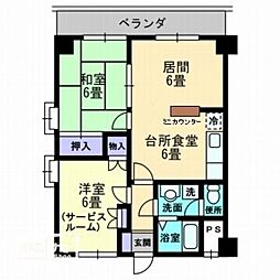 ロゼ三条 2LDKの間取図画像