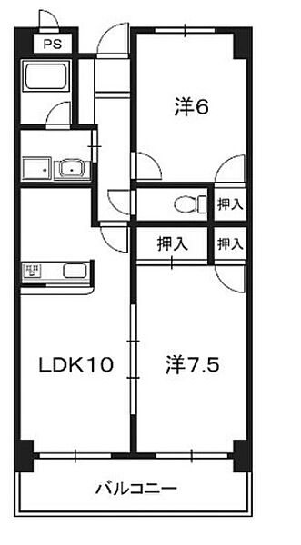 カーサM1 403｜高知県高知市農人町(賃貸マンション2LDK・4階・57.40㎡)の写真 その2