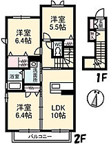 シャーメゾン中久万　D棟 203 ｜ 高知県高知市中久万（賃貸アパート3LDK・2階・72.22㎡） その2