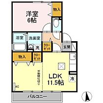 シェル・ド・エトワール 102 ｜ 高知県高知市薊野西町2丁目（賃貸アパート1LDK・1階・44.18㎡） その2