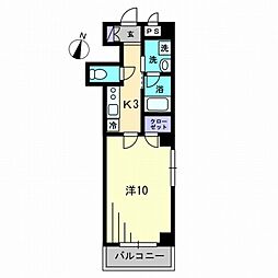 CLASS・Y 1Kの間取図画像