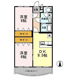 エスペランサ1 2LDKの間取図画像