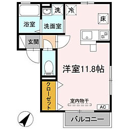 フルーレ ワンルームの間取図画像