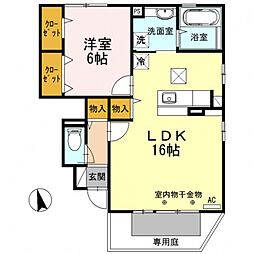 エトワール2 1LDKの間取図画像