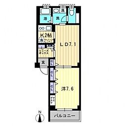 ハイツピラカンサ 1LDKの間取図画像
