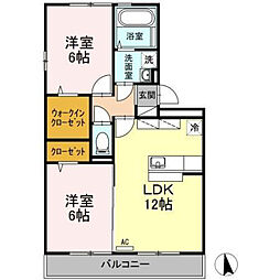リビングタウン薊野 2LDKの間取図画像