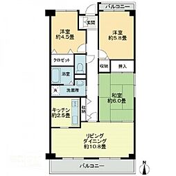 カランドリエ大篠 3LDKの間取図画像