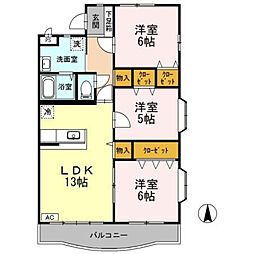 エスペランサ2 3LDKの間取図画像