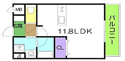 レアシス ワンルームの間取図画像
