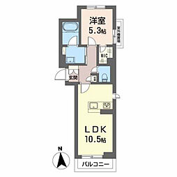 ベレオ雅 1LDKの間取図画像