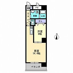 ルガーノ2 1LDKの間取図画像
