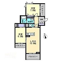 ベル・クレール 306 ｜ 岡山県倉敷市笹沖（賃貸マンション2LDK・3階・63.07㎡） その2