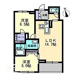 ベル・クレール 2LDKの間取図画像