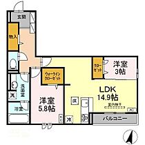 敬正会御門ホームズ 106 ｜ 広島県福山市御門町1丁目（賃貸アパート2LDK・1階・62.68㎡） その2