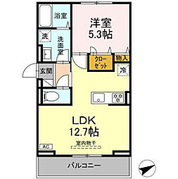 M-Base　Honjo　Kita 3階1LDKの間取り