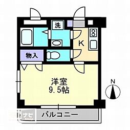 At・Life大門 1Kの間取図画像
