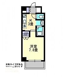 シンメイロード 1Kの間取図画像