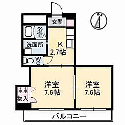 レアンドロス 2Kの間取図画像