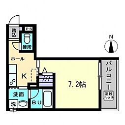 Maisondequatre3 1Kの間取図画像