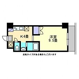 西町ロイヤルスクエア 1Kの間取図画像