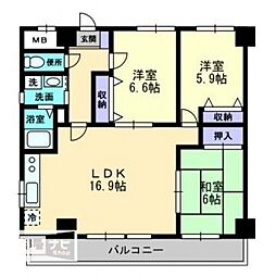 西町ロイヤルスクエア 3LDKの間取図画像