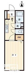 カルムシャンブル 1Kの間取図画像