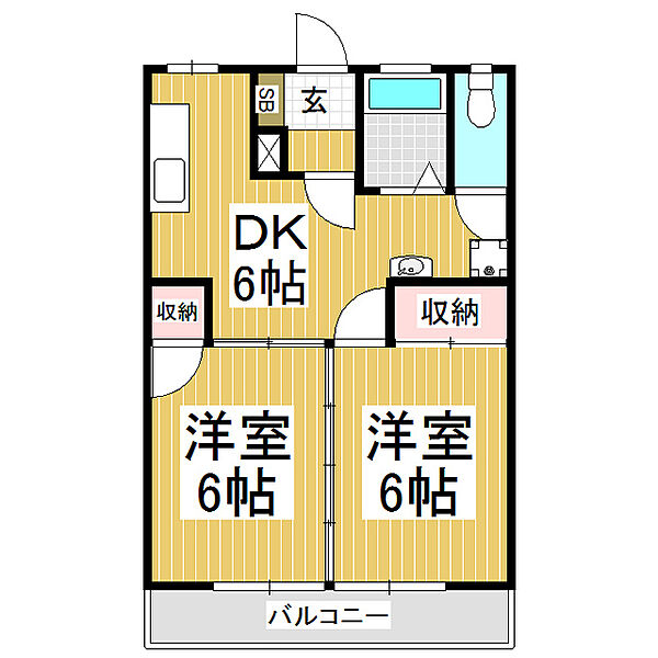 リバーサイドのはら ｜長野県伊那市境(賃貸アパート2DK・2階・42.00㎡)の写真 その2