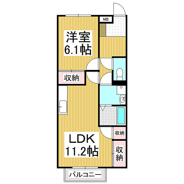 長野県上伊那郡辰野町中央(賃貸アパート1LDK・2階・45.55㎡)の写真 その2