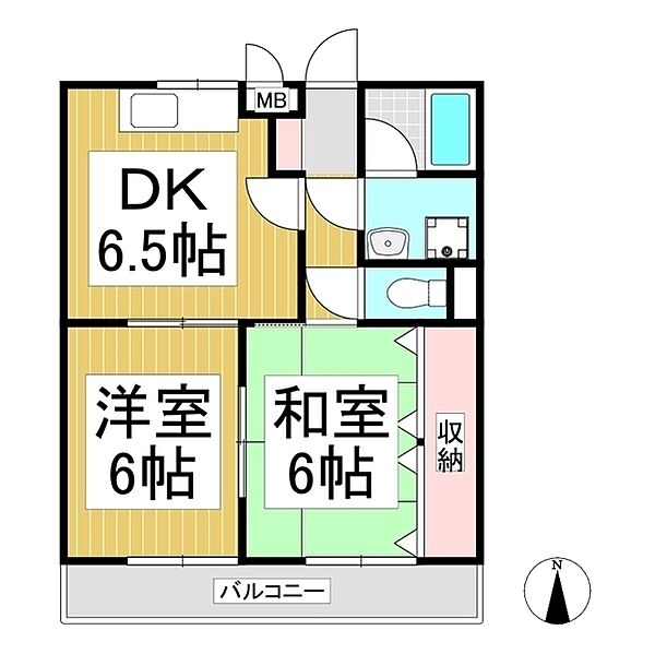 コーポ小林III ｜長野県伊那市荒井(賃貸マンション2DK・1階・50.50㎡)の写真 その2