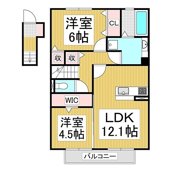 Tres　B棟 ｜長野県伊那市御園(賃貸アパート2LDK・2階・62.94㎡)の写真 その2