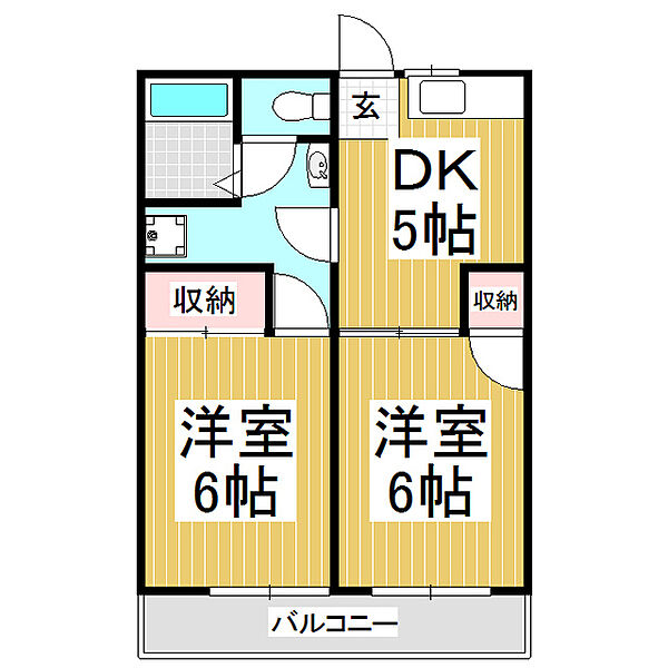 メゾン・ド・ヴェールα ｜長野県上伊那郡箕輪町大字中箕輪(賃貸マンション2K・4階・34.70㎡)の写真 その2