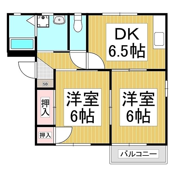 アルカサーノ　富貴原 ｜長野県上伊那郡箕輪町大字中箕輪(賃貸アパート2DK・2階・42.60㎡)の写真 その2