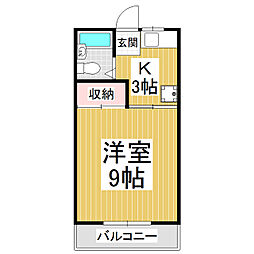 サルヴァトーレ 6階1Kの間取り