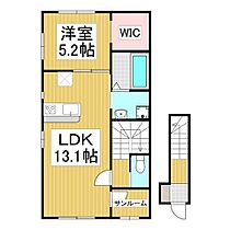 （仮）アネックス木下  ｜ 長野県上伊那郡箕輪町大字中箕輪（賃貸アパート1LDK・2階・50.30㎡） その2