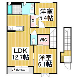 La Cour du Renard　Ｃ棟 2階2LDKの間取り