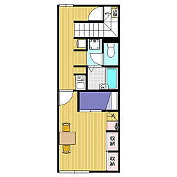 レオパレスOGAWAY 1Kの間取図画像