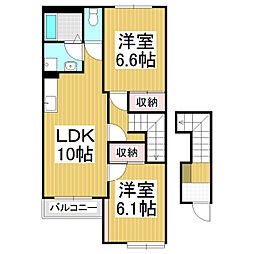サン・トラント 2LDKの間取図画像
