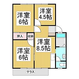 第一コーポ 3DKの間取図画像