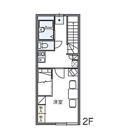 レオパレスグリーンライン 1Kの間取図画像