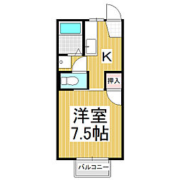 フレグランスコンフォート 1Kの間取図画像