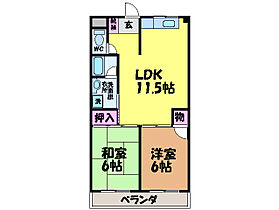 徳和マンション・ 205 ｜ 愛媛県東温市横河原（賃貸マンション2LDK・2階・66.00㎡） その2