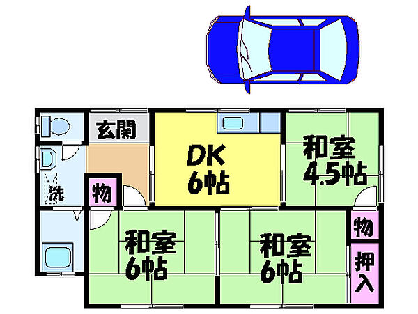 北久米町431宮内貸家・ 中｜愛媛県松山市北久米町(賃貸一戸建3DK・1階・50.00㎡)の写真 その2