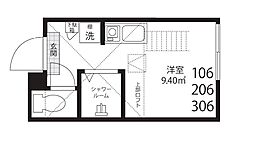 QUQURI Tokyo Shinjuku 地下1階ワンルームの間取り