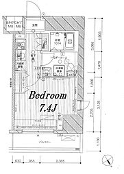 メインステージ田端 2階1Kの間取り