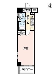 ロアール大山 5階1Kの間取り