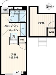 阿佐ヶ谷タウンハウス 1階ワンルームの間取り