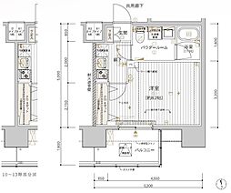 メインステージ東日暮里 9階1Kの間取り