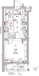 クレイシアIDZ中馬込 3階1Kの間取り